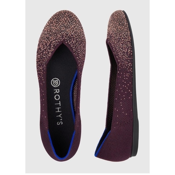 Rothy's The Flat Eggplant Metallic Retired Color Size 11 NWOB RARE - Picture 1 of 9